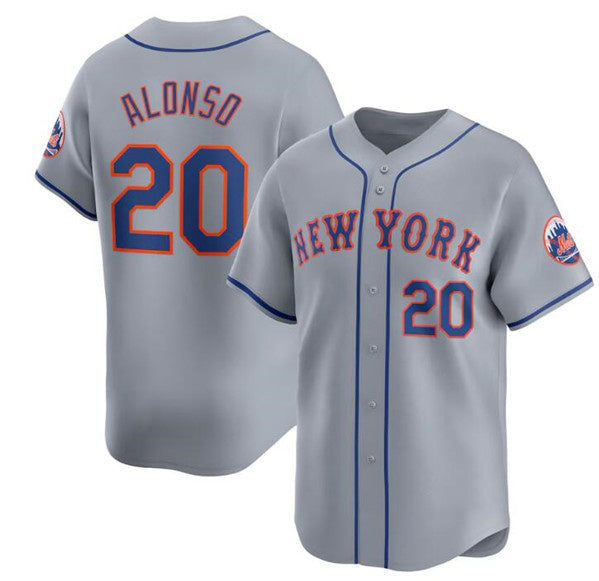 New York Mets #20 Pete Alonso 2024 Gray Jereymy Away Limited Stitched Jersey
