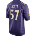 B.Ravens #57 Bart Scott Purple Jereymy Game Retired Player Jersey
