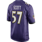 B.Ravens #57 Bart Scott Purple Jereymy Game Retired Player Jersey