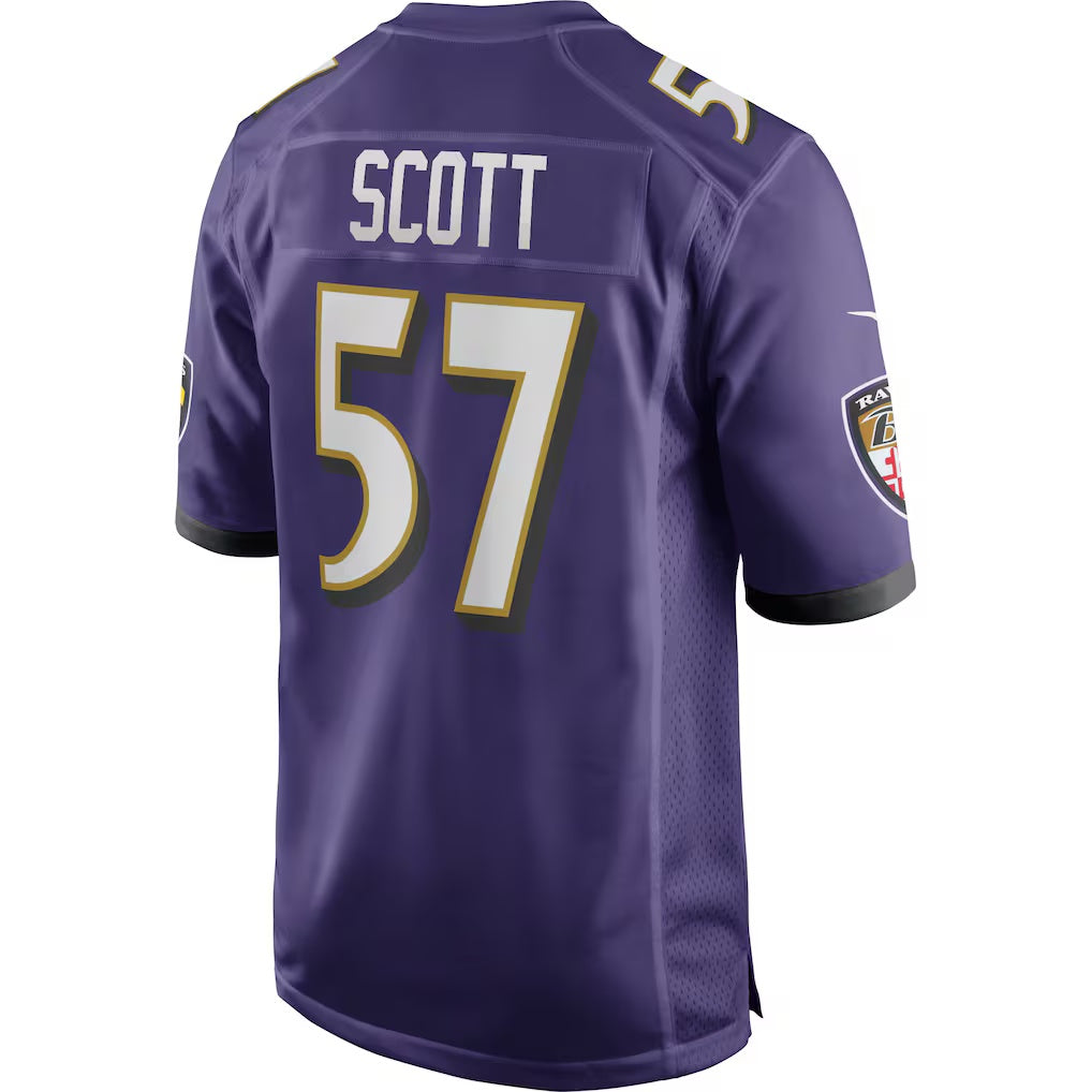 B.Ravens #57 Bart Scott Purple Jereymy Game Retired Player Jersey