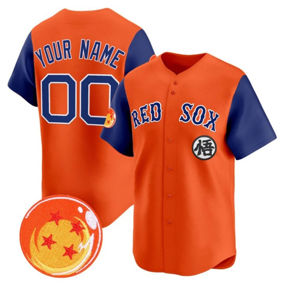 Custom Boston Red Sox x Dragon Ball Royal Orange Jereymy Vapor Premier Limited Jersey - All Stitched