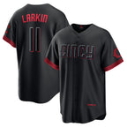 Cincinnati Reds #11 Barry Larkin Black Jereymy City Connect Replica Player Jersey