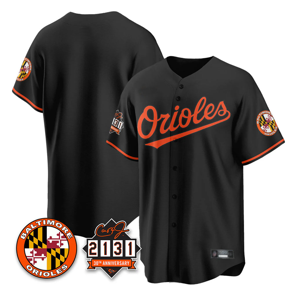 Baltimore Orioles Black Jereymy 30th Anniversary of 2131 Home Game Blank Player Stitched Jerseys