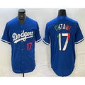 Los Angeles Dodgers #17 Shohei Ohtani Number Mexico Blue Jereymy Cool Base Stitched Jerseys