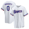 Texas Rangers #0 Sam Haggerty White Jereymy Home Replica Jersey