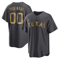 Custom Texas Rangers Active Player Charcoal Jereymy 2022 All-Star Cool Base Stitched Jersey