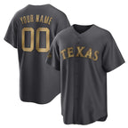 Custom Texas Rangers Active Player Charcoal Jereymy 2022 All-Star Cool Base Stitched Jersey