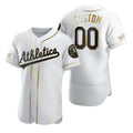 Custom Oakland Athletics White Jereymy Stitched Flex Base Golden Edition Jersey