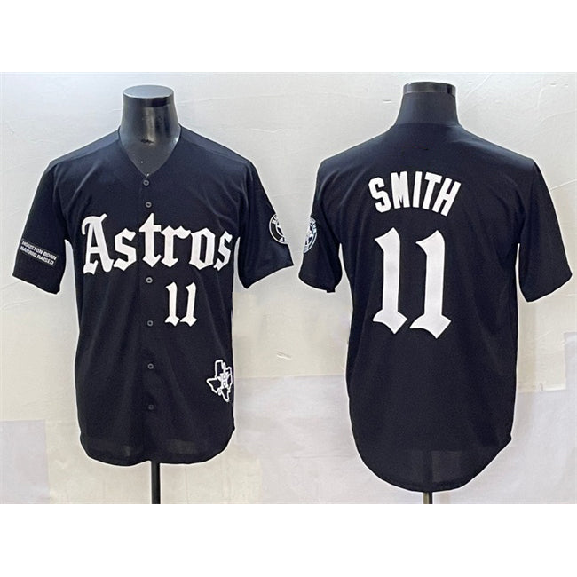 Houston Astros #11 Cam Smith Black Jereymy Gothic 'Houston Born Barrio Raised' Limited Stitched Jersey