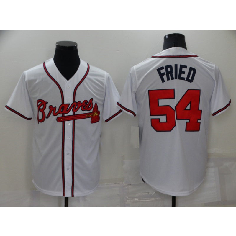 Atlanta Braves #54 Max Fried White Jereymy Stitched Cool Base Jersey