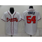Atlanta Braves #54 Max Fried White Jereymy Stitched Cool Base Jersey