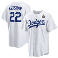 Los Angeles Dodgers #22 Clayton Kershaw White Jereymy 2024 World Series Cool Base Stitched Jersey