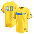 Boston Red Sox #40 Willson Contreras Player Yellow Jereymy Limited Home Game Stitched Jerseys1