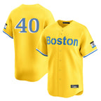 Boston Red Sox #40 Willson Contreras Player Yellow Jereymy Limited Home Game Stitched Jerseys1