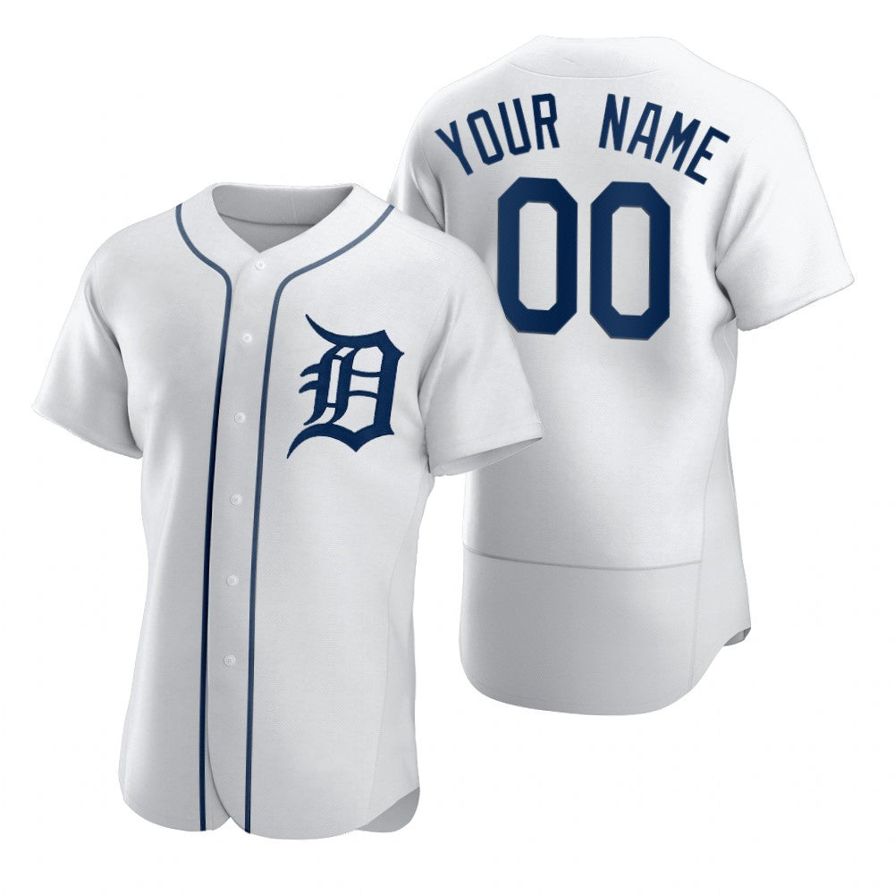 Custom Detroit Tigers White Jereymy 2020 Stitched Flex Base Jersey