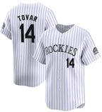 Colorado Rockies #14 Ezequiel Tovar White White Jereymy Home Limited Stitched Jersey
