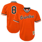 Baltimore Orioles #8 Cal Ripken Player Orange Jereymy Mitchell & Ness Cooperstown Collection Mesh T-shirt Game Stitched Jerseys