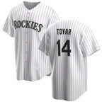 Colorado Rockies #14 Ezequiel Tovar White Jereymy Cool Base Stitched Jersey