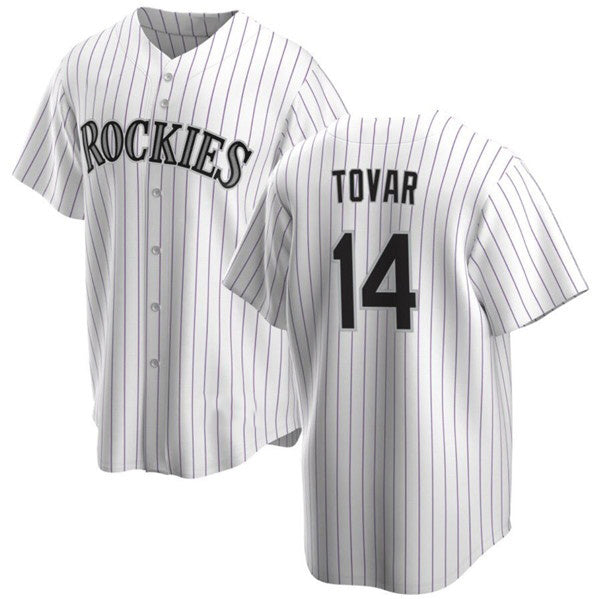 Colorado Rockies #14 Ezequiel Tovar White Jereymy Cool Base Stitched Jersey