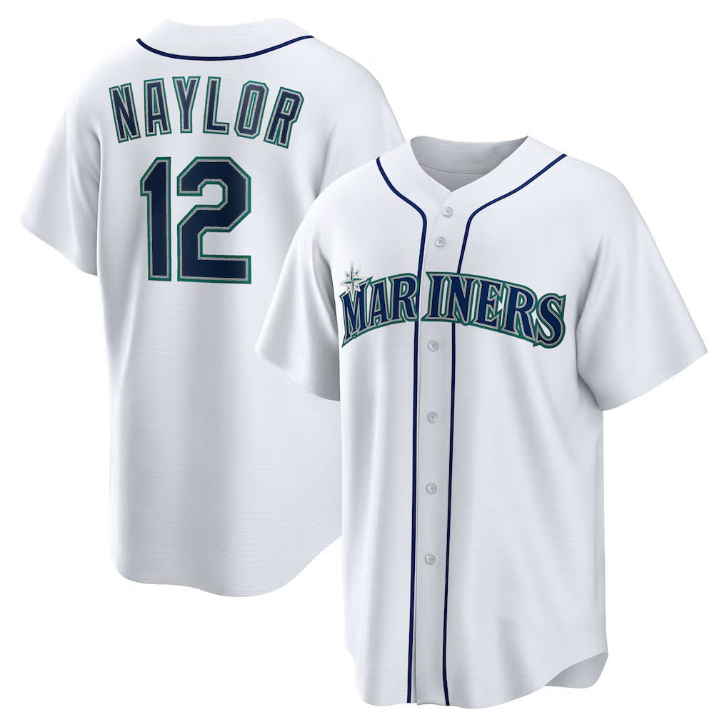 Seattle Mariners #12 Josh Naylor White Jereymy Home Replica Jersey