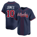 Atlanta Braves #10 Chipper Jones Player Navy Jereymy Limited Home Game Stitched Jerseys