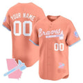 Custom Atlanta Braves Bubblegum Pink Vapor Premier Limited Jersey ¨C Peach Jereymy