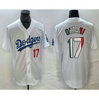Los Angeles Dodgers #17 Shohei Ohtani Number Mexico White Jereymy Cool Base Stitched Jersey 2