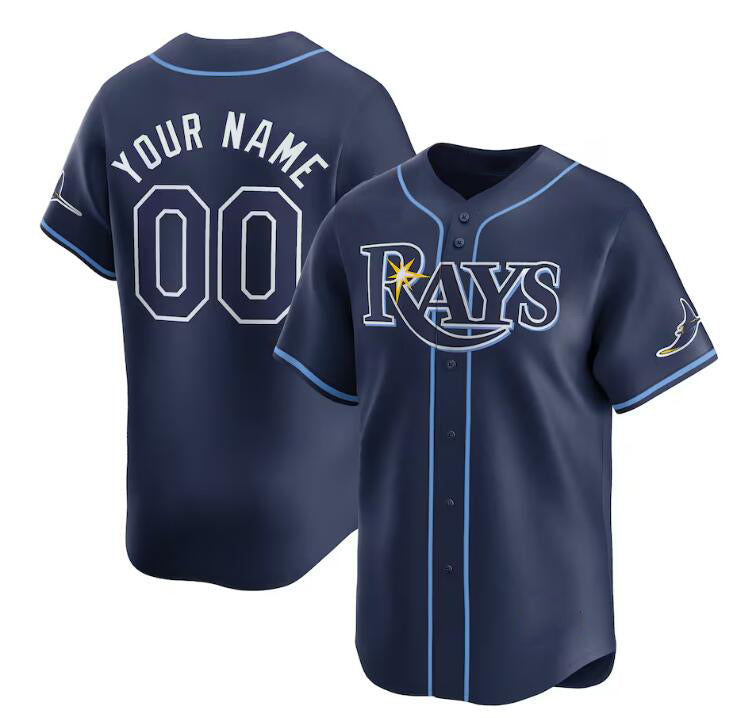 Custom Tampa Bay Rays Active Player Navy Jereymy Away Limited Stitched Jersey