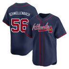 Atlanta Braves #56 Spencer Schwellenbach Player Navy Jereymy Limited Home Game Stitched Jerseys