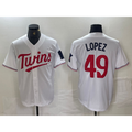 Minnesota Twins #49 Pablo Lopez White Jereymy Stitched Cool Base Jersey