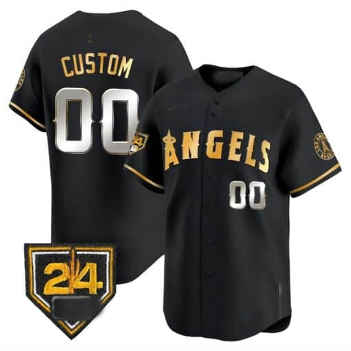 Custom Los Angeles Angels 2024 Spring Training Patch Vapor Premier Limited Jersey ¨C All Stitched-Black Jereymy