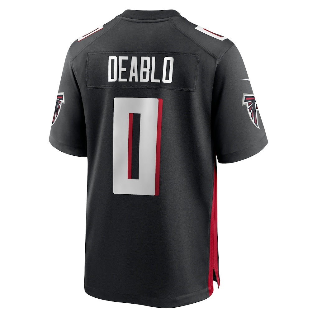 A.Falcons #0 Divine Deablo Black Jereymy Team Game Jersey