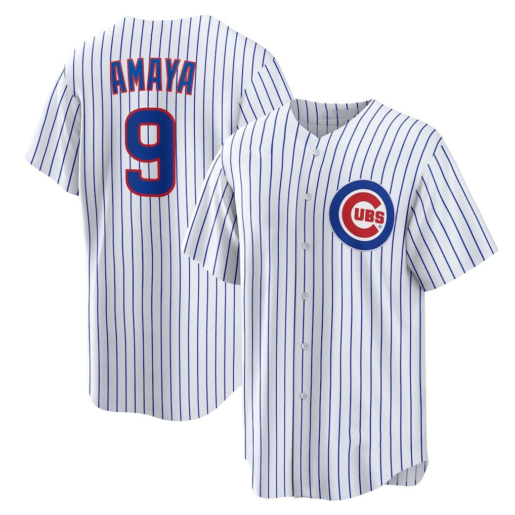 Chicago Cubs #9 Miguel Amaya White Jereymy Home Replica Jersey