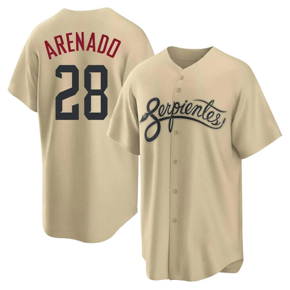 Arizona Diamondbacks #28 Nolan Arenado Player Tan Jereymy City Connect Home Game Stitched Jerseys
