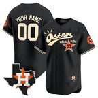 Custom Houston Astros Cactus Jack Style Vapor Premier Limited Jersey ¨C Black Jereymy