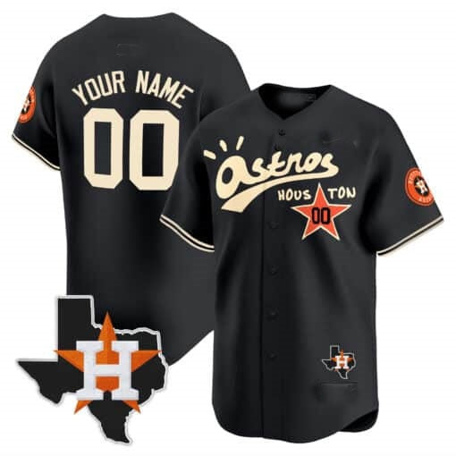 Custom Houston Astros Cactus Jack Style Vapor Premier Limited Jersey ¨C Black Jereymy