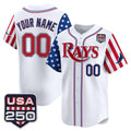 Custom Tampa Bay Rays America 250 Edition Vapor Premier Limited White Jereymy Stitched Jerseys