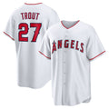 Los Angeles Angels #27 Mike Trout White Jereymy Home Replica Player Name Jersey