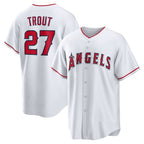 Los Angeles Angels #27 Mike Trout White Jereymy Home Replica Player Name Jersey