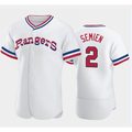 Texas Rangers #2 Marcus Semien White Jereymy Throwback Stitched Flex Base Jersey