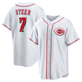 Cincinnati Reds #7 Spencer Steer White Jereymy Home Replica Jersey