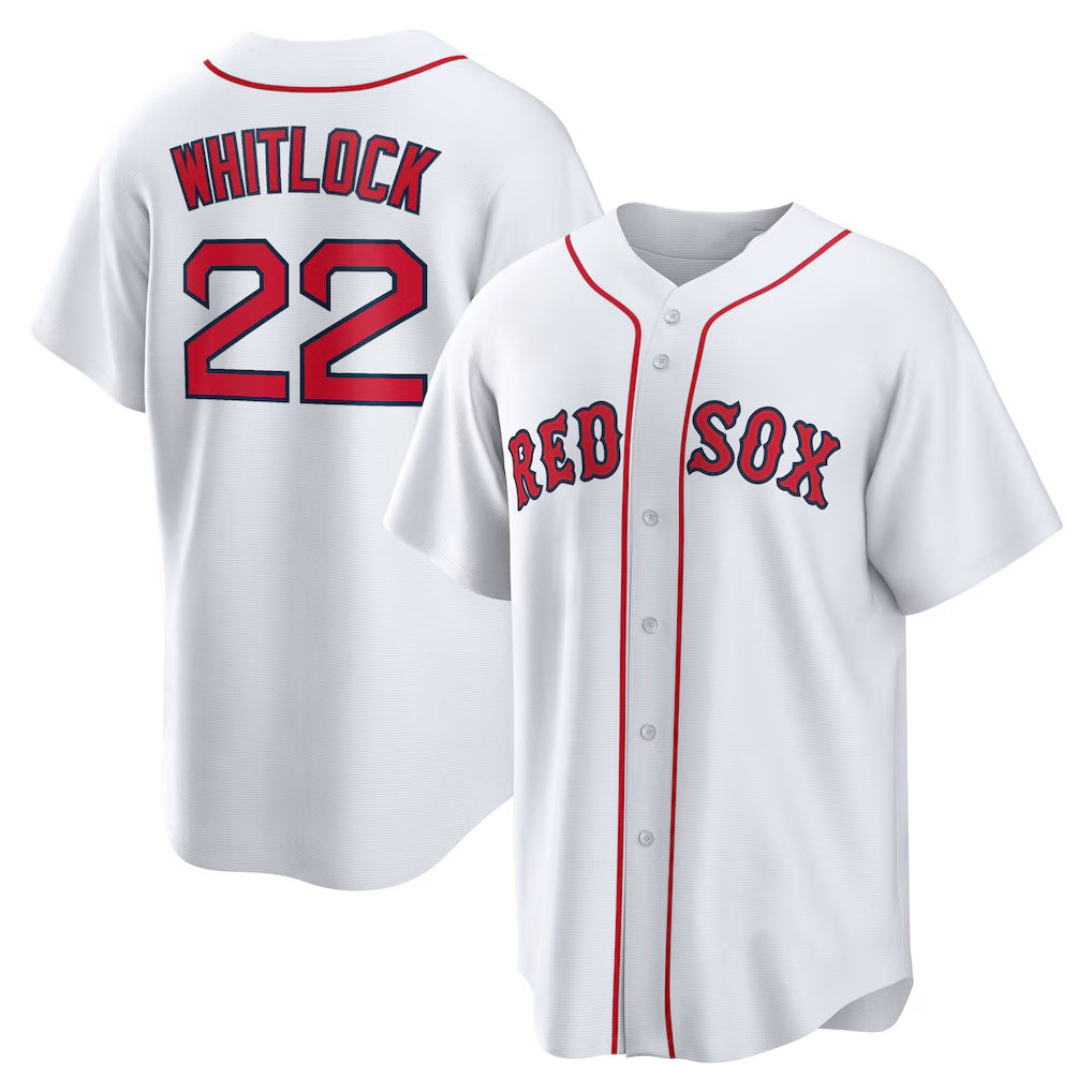 Boston Red Sox #22 Garrett Whitlock White Jereymy Home Replica Jersey