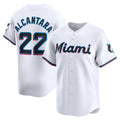 Miami Marlins #22 Sandy Alcantara White Jereymy Home Limited Player Jersey
