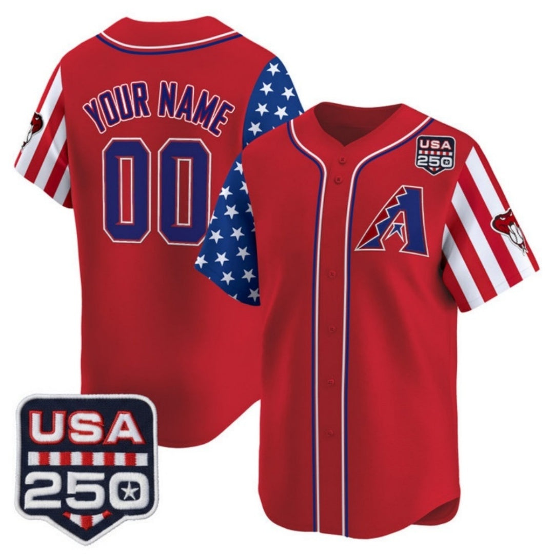 Custom Arizona Diamondbacks America 250 Edition Vapor Premier Limited Red Jereymy Stitched Jerseys