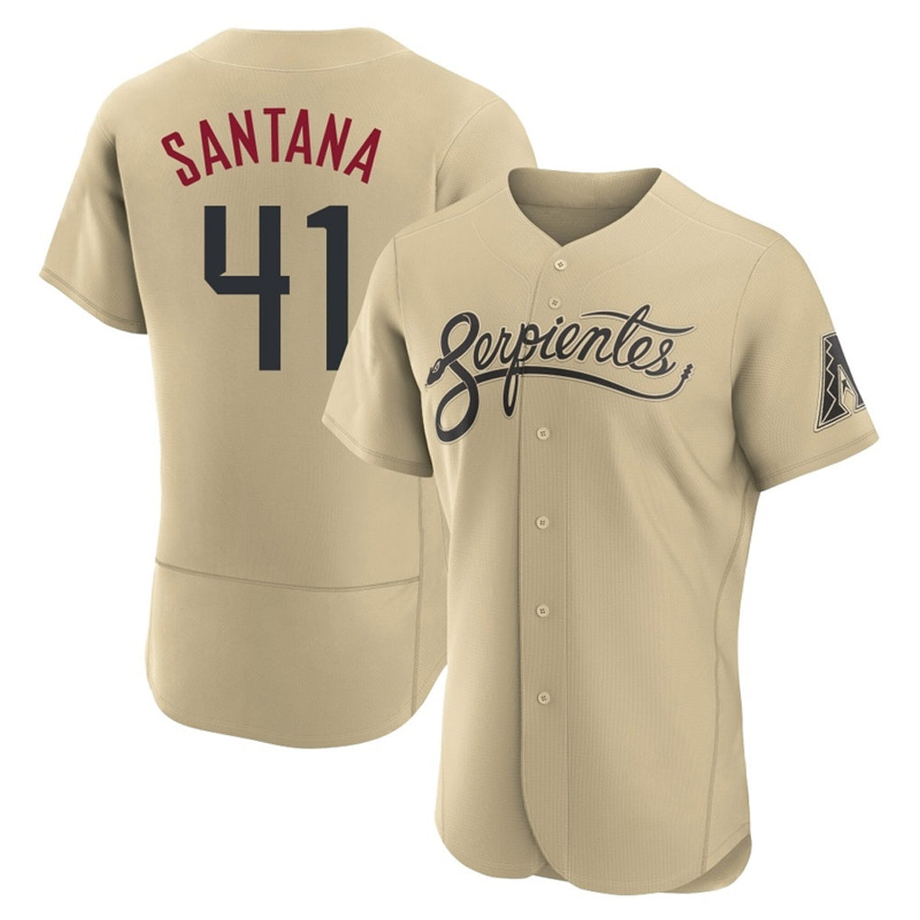 Arizona Diamondbacks #41 Carlos Santana Player Tan Jereymy City Connect Limited Elite Home Game Stitched Jerseys