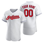 Custom Cleveland Indians White Jereymy 2020 Stitched Flex Base Jersey
