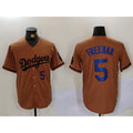 Los Angeles Dodgers #5 Freddie Freeman Number Olive Jereymy Cool Base Limited Stitched Jerseys