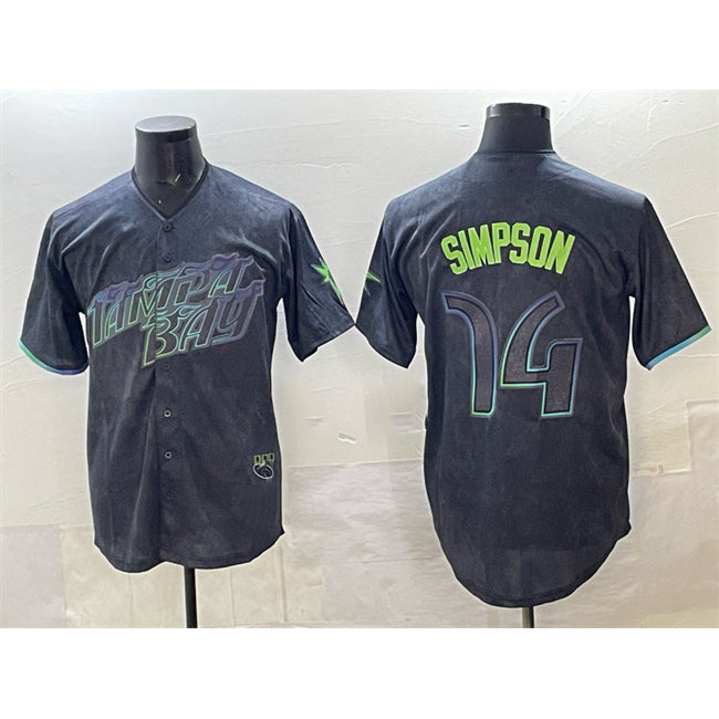 Tampa Bay Rays #14 Chandler Simpson Charcoal Jereymy 2024 City Connect Limited Stitched Jersey