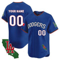 Custom Los Angeles Dodgers Mexico California Patch Vapor Premier Limited Jersey V3 ¨C Royal Jereymy