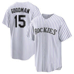 Colorado Rockies #15 Hunter Goodman White Jereymy Home Replica Jersey